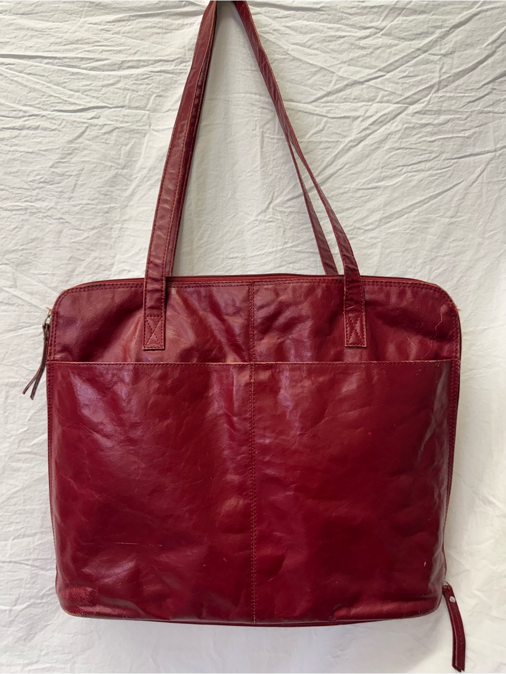 latico Red Leather Laptop Tote